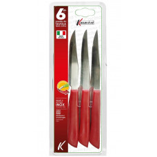 COLTELLI SET6 BISTECCA ROSSO CM.11 (12pz)